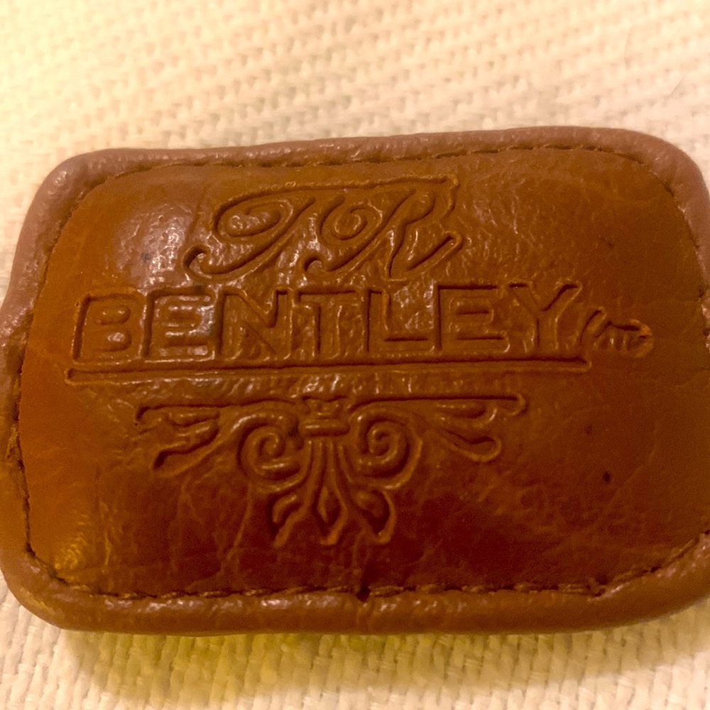Vintage tooled leather Bentley key chain fob